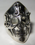 STRETCHED SKULL HEAD W COBRAS BIKER RING (Sold by the piece)
