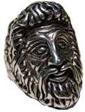 ZEUS GOD OF WAR SILVER DELUXE BIKER RING (Sold by the piece) *