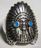 INDIAN WITH HEAD DRESS DELUXE BIKER RING (Sold by the piece) *