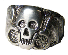 WINGED SKULL HEAD BIKER RING (Sold by the piece) * *_ CLOSEOUT $ 3.75 EA
