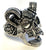 DECORATED SKULL WITH RAM HORNS METAL BIKER RING (SOLD BY THE PIECE)