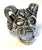 DECORATED SKULL WITH RAM HORNS METAL BIKER RING (SOLD BY THE PIECE)