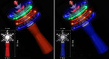 9 Inch Light Up Spinning Circle Flashing Snowflake Wands (sold by the piece or dozen)