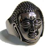 BUDDHA HEAD STAINLESS STEEL BIKER RING ( sold by the piece )