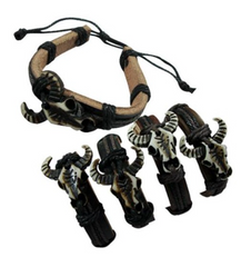 BULL HEAD LEATHER BRACELET (Sold by the PIECE OR dozen)