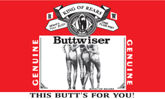 HORIZONTAL BUTTWISER 3' X 5' KING OF REARS NOVELTY FLAG (Sold by the piece)