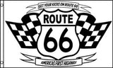 ROUTE 66 BLACK AND WHITE 3 X 5 FLAG ( sold by the piece )