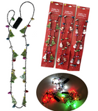 MINI CHRISTMAS CHARM LIGHT UP NECKLACE  (sold by the piece or dozen)