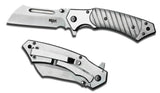 SILVER HANDLE CLEAVER BLADE 8 INCH FOLDING POCKET KNIFE ( sold by the piece )