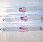 SILVER BAND AMERICAN FLAG JEWEL BRACELETS (Sold by the dozen) *- CLOSEOUT NOW 50 CENTS EA