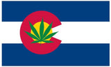 COLORADO STATE MARIJUANA POT LEAF 3 X 5 FLAG ( sold by the piece )