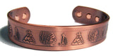 INDIAN HEAD TEEPEE  PURE COPPER SIX MAGNET CUFF BRACELET ( sold by the piece )