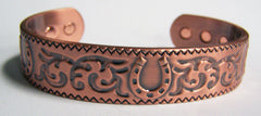 WESTERN HORSESHOE PURE COPPER SIX MAGNET CUFF BRACELET ( sold by the piece )