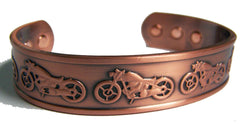 MOTORCYCLE BIKES BIKER PURE COPPER SIX MAGNET CUFF BRACELET ( sold by the piece )