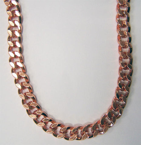 SOLID COPPER HEAVY CUBAN MENS LINK NECKLACE (sold by the piece )
