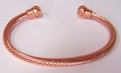 PURE COPPER MAGNETIC CUFF BRACELET TWISTED ROPE STYLE  (sold by the piece )