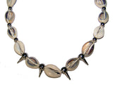 COW SHELL NECKLACE / CHOKER WITH SILVER SPIKES (Sold by the piece or dozen) - * CLOSEOUT NOW ONLY .50 CENTS EA