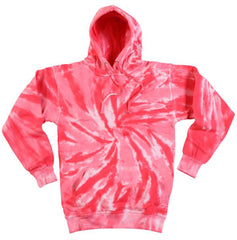 CORAL PINK TORNADO SWIRL TIE DYED HOODIE (sold by the piece )
