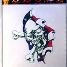 SKULL THRU FLAG DECALS / STICKER (Sold by the dozen) CLOSEOUT NOW ONLY 25 CENTS EA