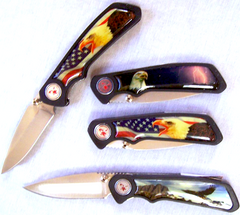 EAGLE ASSORTED  DESIGN 4 INCH POCKET FOLDING KNIFE ( sold by the piece or dozen )