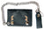 EMBROIDERED TWIN CROSSED PISTOLS GUNS TRIFOLD LEATHER WALLET WITH CHAIN (Sold by the piece)