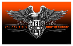 BIKER FOR LIFE ( BROTHERHOOD ) BIKER DELUXE 3' X 5' FLAG (Sold by the piece)