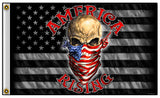 AMERICA RISING SKULL USA BANDANA BIKER DELUXE 3 X 5  BIKER FLAG (Sold by the piece)