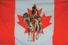 CANADIAN / CANADA INDIAN ON HORSE 3' X 5' FLAG (Sold by the piece)