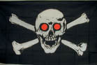 SKULL X BONE RED EYES 3' X 5' FLAG (Sold by the piece)