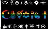 RAINBOW COEXIST   3 X 5 FLAG ( sold by the piece )