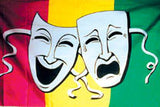 COMEDY & TRAGEDY HAPPY SADI THEATER MASKS 3' X 5' FLAG (Sold by the piece)