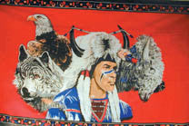 INDIAN WOLF EAGLE BUFFALO 3' X 5' FLAG (Sold by the piece)