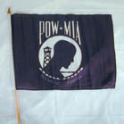 POW MIA 11 X 18 INCH FLAG ON A STICK (Sold by the dozen)