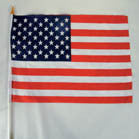 AMERICAN CLOTH 12 X 18 INCH FLAG ON A STICK (Sold by the dozen)