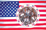 USA FOUR WOLVES IN CIRCLE 3' X 5' FLAG (Sold by the piece)