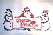 SEASONS GREETINGS SNOWMAN 3' X 5' FLAG (Sold by the piece)