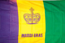 MARDI GRAS 3' X 5' FLAG (Sold by the piece) *- CLOSEOUT $2.95 EA