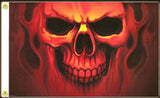 GHOST SKULL FACE DELUXE 3' X 5' BIKER FLAG (Sold by the piece)