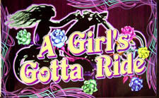 GIRLS GOTTA RIDE DELUXE 3' X 5' LADY BIKER FLAG (Sold by the piece)