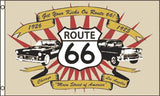 CLASSIC CARS ROUTE 66 3' X 5' FLAG (Sold by the piece)