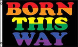 RAINBOW BORN THIS WAY 3 X 5 FLAG (Sold by the piece)