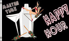 MARTINI TIME HAPPY HOUR 3 X 5 FLAG (Sold by the piece)