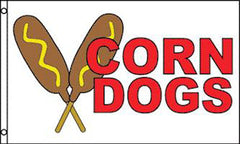 CORN DOGS 3' X 5' FLAG (Sold by the piece)