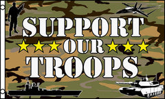 CAMOUFLAGE SUPPORT OUR TROOPS 3 X 5 MILITARY FLAG ( sold by the piece )