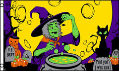 WITCHES BREW halloween  3 X 5 FLAG ( sold by the piece )