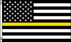 AMERICAN THIN YELLOW LINE law enforcement  3 X 5 FLAG ( sold by the piece )