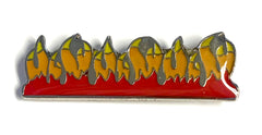 ROW OF FLAMES METAL FLAMES HAT / JACKET PIN (Sold by the piece or dozen)