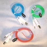 LIGHT UP LED ANDROID MINI USB CELL PHONE CABLE ( sold by the piece) CLOSEOUT $ 2.95 EA