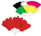 LARGE 8 INCH FLUFFY FEATHER HAND FANS (Sold by the piece or  dozen)