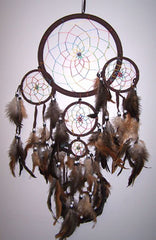 DARK BROWN RAINBOW DREAMCATCHER 24 INCH  (Sold by the piece)